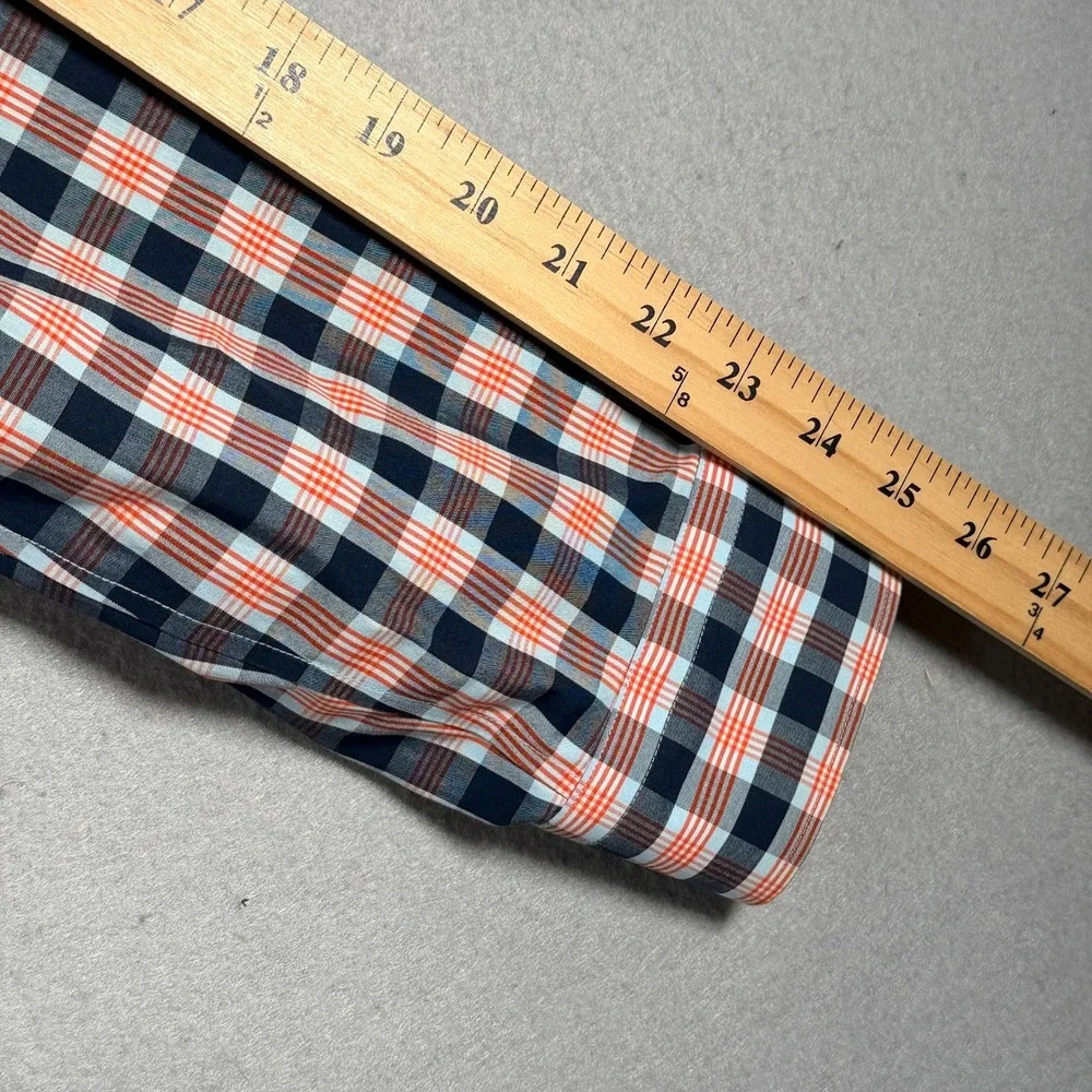 Banana Republic Grant Fit Men's Plaid Button Down Shirt Long Sleeve L Non‎ Iron